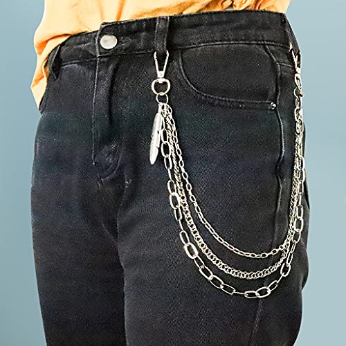 PALAY® Pants Chain Jeans Chain for Men Women Fashion Gothic Punk Wallet Pocket Chain Belt Chain Hip Hop Rock Biker Trousers Chain (Silver)