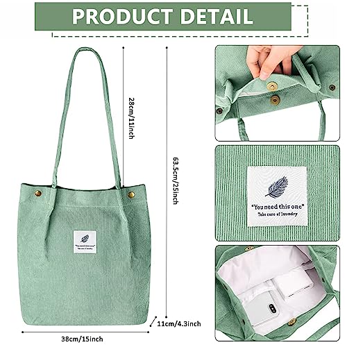 PALAY® Tote Bags For Women Corduroy Solid Color Large Capacity HandBags for Women Stylish Shoulder Bag for School Work Shopping Travel Daily Use