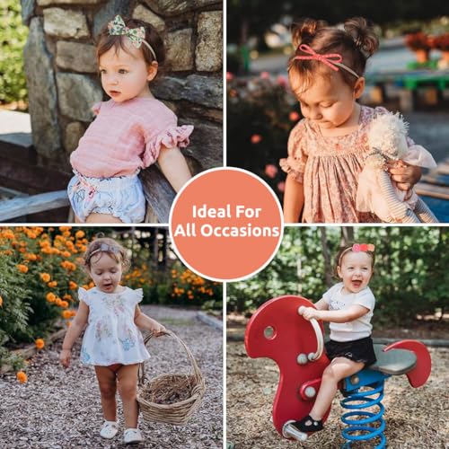PALAY® Baby Girl Headbands and Hair Bows Nylon 10 Pack Hair Accessories for Newborn 2PCS