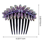 PALAY® Purple Leaf Hair Clips for Women Flower Hair Comb Pins Slide Hair Clips for Girls Crystal Barrettes Bridal Charm Hair Accessories(Purple)