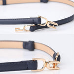 PALAY® 4PCS Waist Belt for Women Dress Fashion Slim PU Leather Ladies Waistband with Metal Buckle Closure for Shirt Blouse Blazer Black Brown