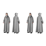 PALAY Rain Coat for Women 120cm Long Waterproof Poncho with Hooded Wide Brim | Reusable Set