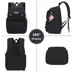 PALAY Backpack for School and Travel with 26L Capacity featuring Padded Straps and Black Nylon Design