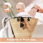 PALAY® Straw Cap for Women Wide Brim Sun Hat Packable Adjustable Pink 2PCS