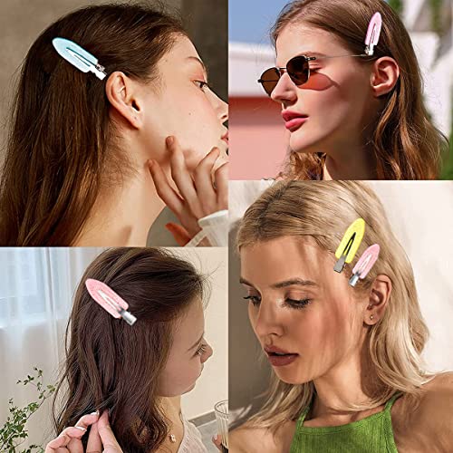 PALAY® 8Pcs No Bend Hair Clips Crystal No Crease Bangs Alligator Hair Barrettes No Dent Duck Bill Hair Clips Girls Makeup Salon Hairstyle Hairdressing, Multicolor