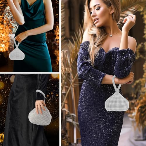 PALAY® Rhinestone Evening Bag Chic Women Clutch Bag Handbag for Women Sparkling Rhinestone Purse Bag Stylish Evening Bag Handbag for Banquet, Prom