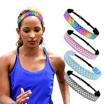 PALAY® 4pcs Mermaid Elastic Headbands Yoga Headband Running Headband for Women Elastic Hair Headband, Sport Headband for Yoga, Fitness, Running