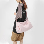 PALAY Gym Bag for Travel and Workout featuring Zippered Shoe Pocket with Waterproof Polyester | Pink Duffel for Women