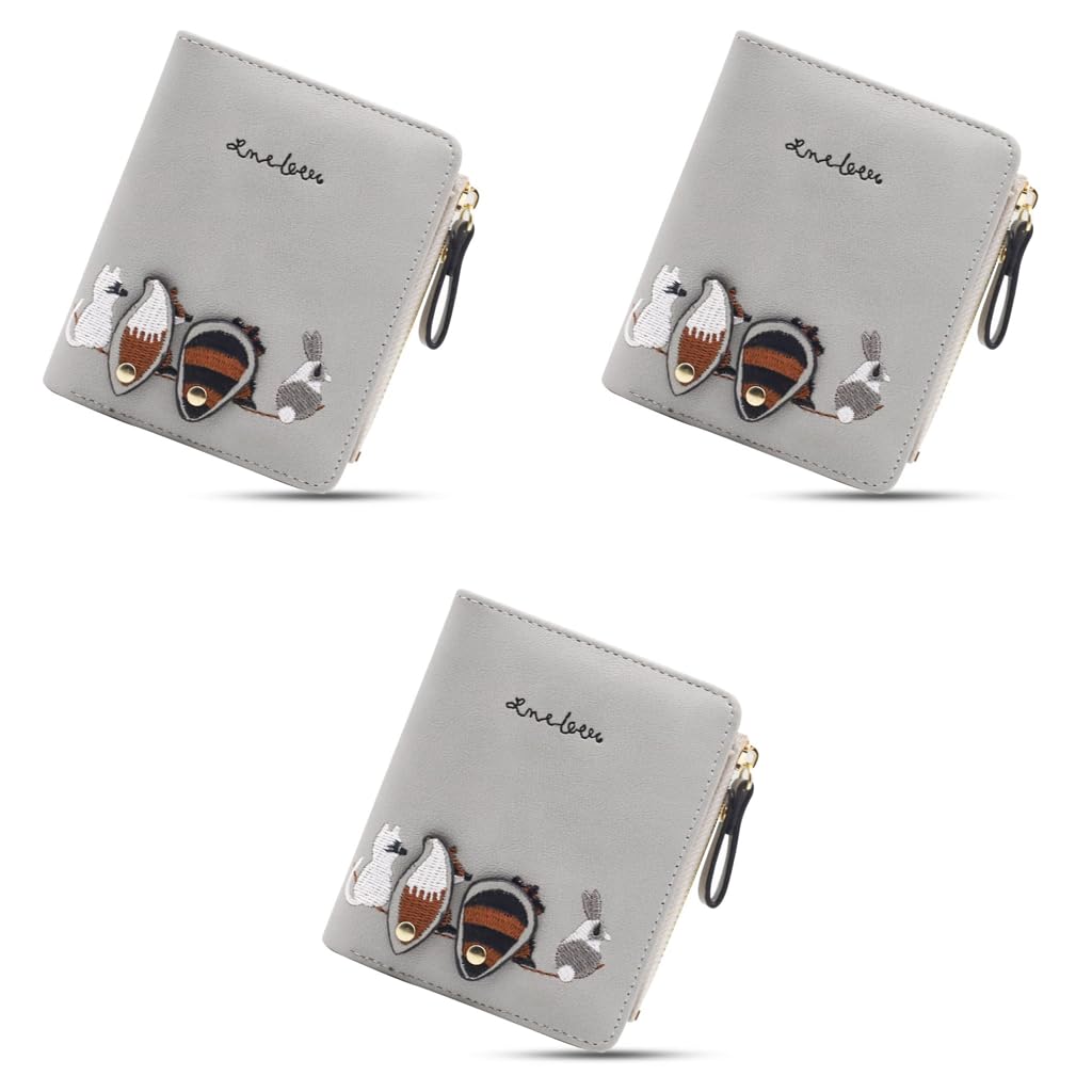 PALAY Small Wallets for Women with Cute Animal Embroidery PU Leather | 1Pc Gift Purse