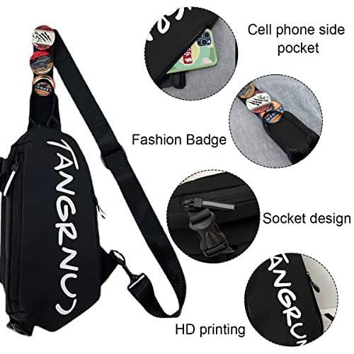 PALAY® Crossbody Bag for Men and Women with 3Pcs Badges,Waterproof Sling Large Shoulder Bag with Adjustable Strap for Commuting,Travel,Outdoor Activities,Cycling