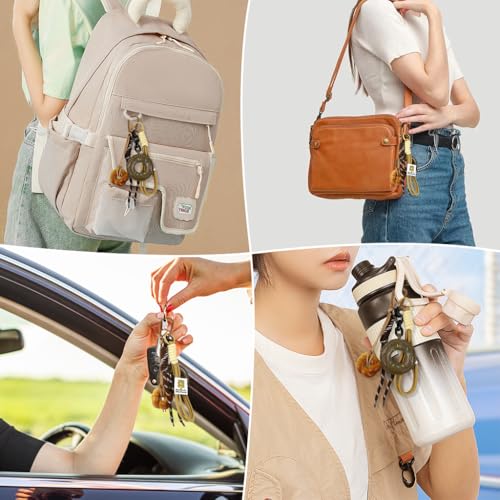 PALAY® Bag Charm Doughnut Keychain Bag Charms for Handbags Cute Nylon Braided Rope Backpack Charm Handbag Charms Gift for Women and Girls