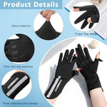 PALAY® Driving Gloves for Women UV Protection Ice Silk Sun Open Finger Design Fashion Anti-slip Riding Black 3PCS