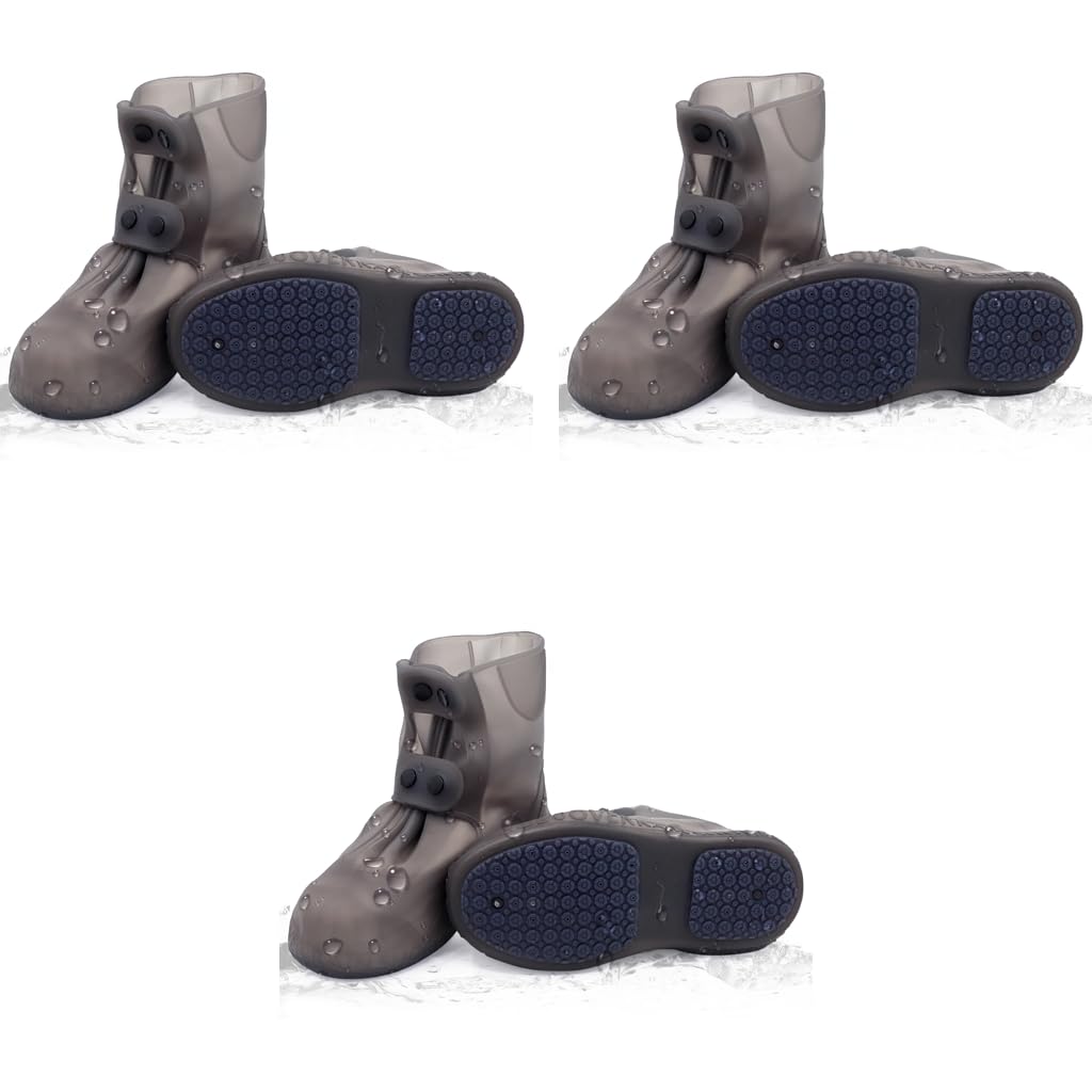 PALAY Silicone Shoe Covers for Rainy Days with Double Snap Closure and TPE Sole | 3 PCS