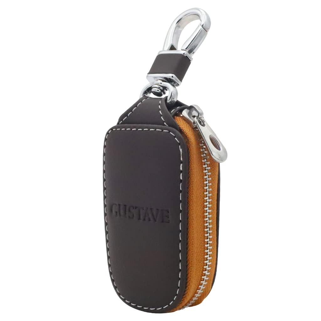 PALAY® Brown PU Leather Car Key Case Smart Holder Protection with Chain Bag,Coin Holder,Auto Remote Keyring Wallet