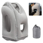 PALAY Inflatable Travel Pillow for Airplane and Car with Quick Deflate Valve | Grey PVC