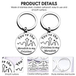 PALAY® A Pair Couple Keychains with Box, Best Friends Soul Sisters BFF Keychains, You're the Meredith to My Cristina' and 'Cristina to My Meredith' Keyrings Birthday Valentine Gift