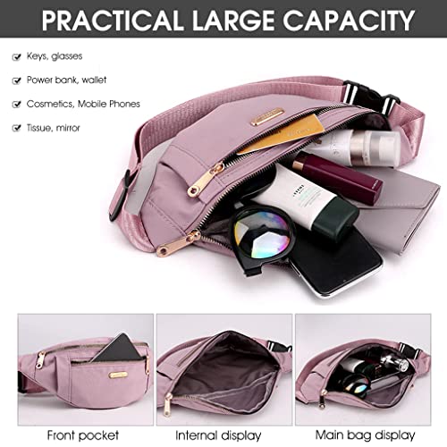 PALAY® Waist Bags for Women Girls with Adjustable Strap, Stylish Bumbag Chest Bag Waterproof Fanny Bag, Oxford Cloth Waist Pack Outdoor Hiking Running Travel