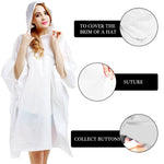 PALAY Reusable EVA Raincoats for Camping and Hiking featuring Drawstring Hood | One Size 50 in