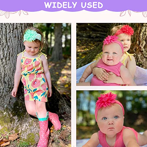 PALAY® Girl 6Pcs Headbands Baby Hair Bands Flowers Chiffon Nylon Head Wrap Soft Stretchy Hair Wrap Cute Hair Accessories For Newborn Infant Toddlers Kids, Multi-Colour