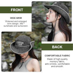 PALAY® Cowboys Bucket Hat for Women and Girls Stylish Breathable Wide Brim Sun Hats for Women Letter Embroidery Beach Hat for Women Summer for Outdoor, Travel, Camping, Picnic Black