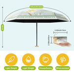 PALAY Women Sun Umbrella UPF 50+ for Travel with 6 Strong Ribs and Black Liner | Floral Foldable Design