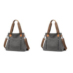 PALAY Handbag for Women featuring Detachable Strap and 35×12×32 cm Large Capacity Grey Canvas | Ideal for School and Work