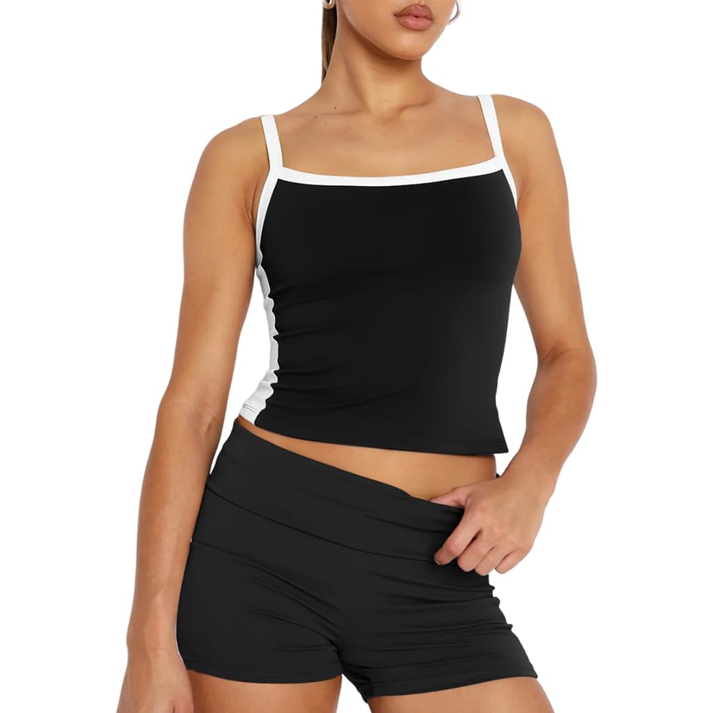 PALAY Women Tank Top for Casual and Evening Wear featuring Close-Fitting Black Design