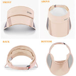 PALAY Womens Sun Visor Hat for Running and Golfing with Extendable Side Brim | Pink 22.8 Inches