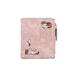 PALAY® Womens Small Bifold Wallet PU Leather with Cat Embroidery Large Capacity Card Holder for Daily Use Travel Shopping