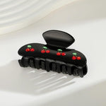 PALAY Hair Claw Clips for Women featuring Cherry Rhinestone Charms and Black Acrylic Style