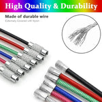 PALAY® 32PCS Stainless Steel Keychain, 1.5mm Coated Wire Keychain Cable Large Key Rings for Luggage Tags, Key Tags, Keyrings, Kitchen Utensils (15cm*1.5mm)