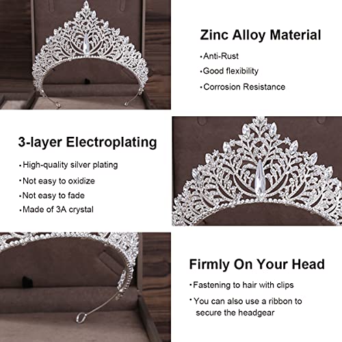 PALAY® Women's Crown Tiara Crown Crystal Princess Crown Tiara Parties Crown for Ladies Girls Bride Hair Accessories Tiara Maternity Photoshoot