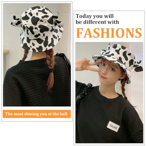 PALAY® Women Sun Hat Bucket Hat Cute Cow Print Beach Hat Summer Hat for Women Adjustable Sun Hat for Women Girls Hat