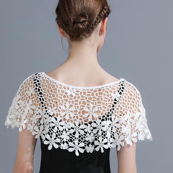 PALAY Lace Shawl Shrugs for Women featuring Floral Knitted Hollow Out Design | 2pcs Wraps