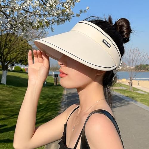 PALAY® Women Sun Visor Hat Set of 3pcs Outdoor Women Hat Face Mask Arm Sleeve Combo UPF 50+ Wide Brim Sun Hat Fashion Gradient Face Mask Arm Sleeve for Hiking, Cycling, Driving