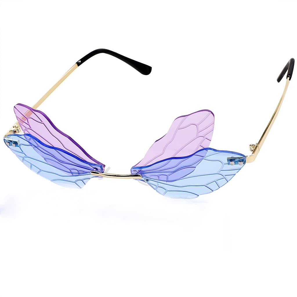 PALAY® Adult's Heart Sunglasses Multicolor Frame, Blue And Purple Lens (Free Size) - Pack Of 1 Pair
