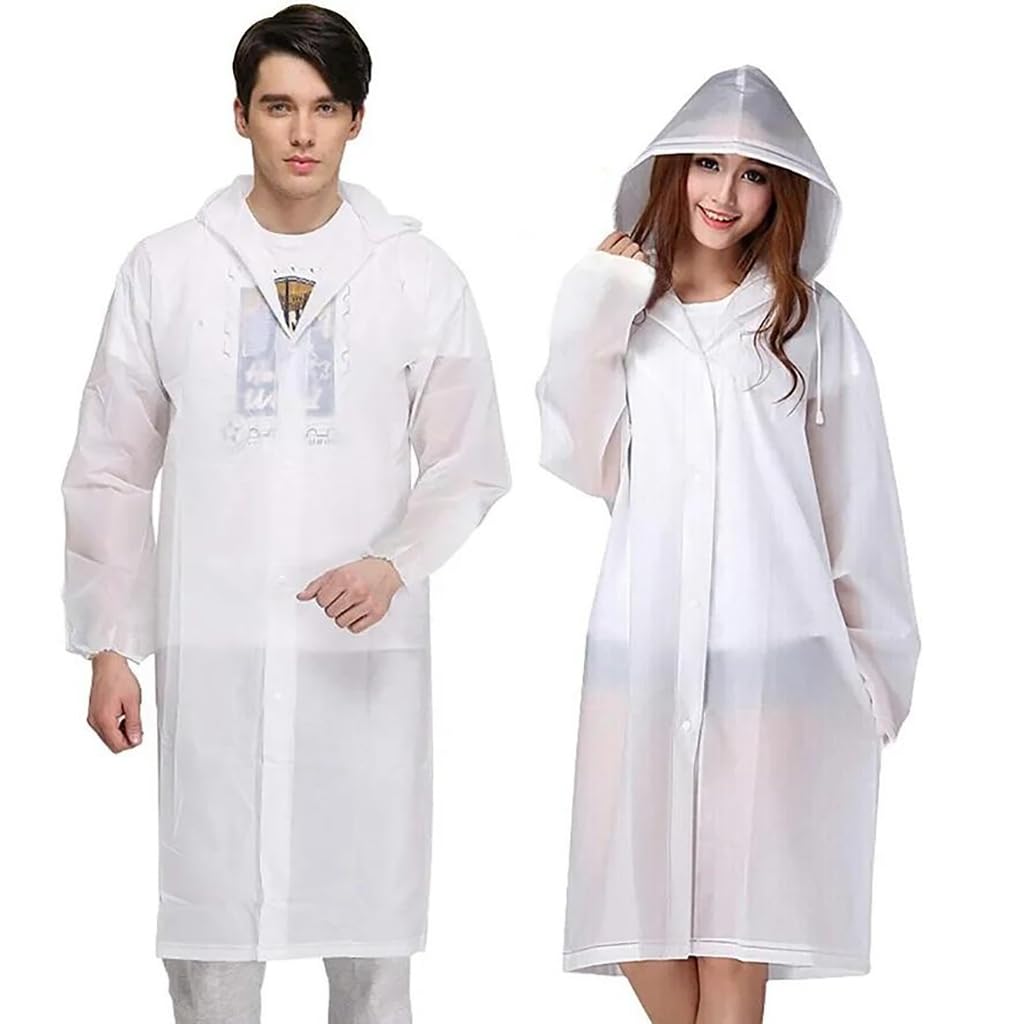 PALAY Rain Ponchos for Camping and Hiking featuring Snap Button Closure with Hood | 2Pcs Reusable EVA Design for Men and Women 56.2 in Length