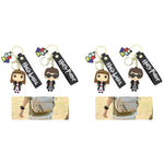 PALAY Couple Keyrings for Fans featuring 4PCS 2.3 in Harry Hermione Charms with Silicone Strap | Gift for Friends