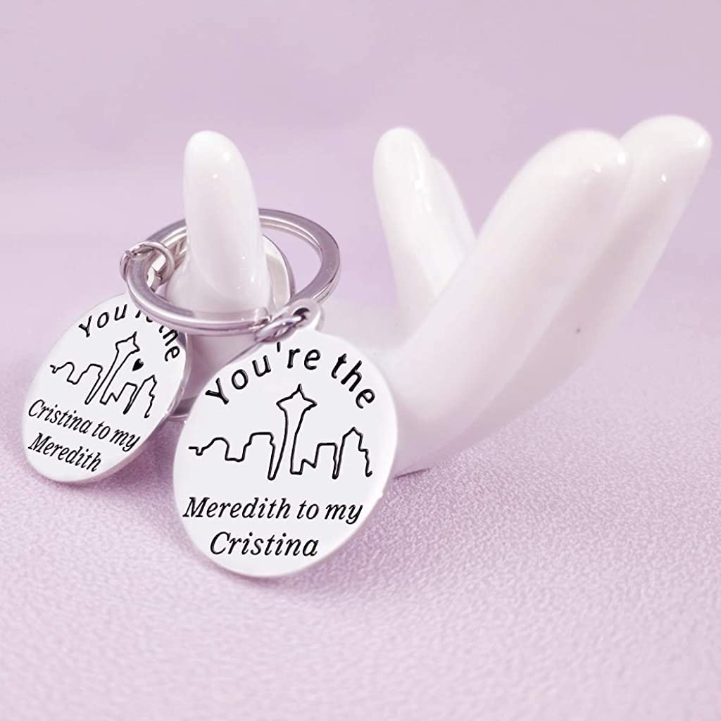 PALAY Key Chains for Bikes and Best Friends featuring Stainless Steel 2pcs Set | Gift for Grey’s Anatomy Fans