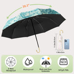 PALAY Umbrella for Sun Protection with 8 Fiber Ribs and 100cm Canopy | Golden Curved Handle
