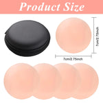 PALAY® 2 Pairs Nipple Covers Adhesive Silicone Nipple Covers with Zipper Storage Case Breathable Reusable Adhesive Silicone Nipple Pad Invisible Nipple Cover for Evening Gown, Party Dress, T-Shirts