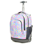 PALAY School Trolley Bag with 6 Wheel Rollers featuring Retractable Handle and Beige Nylon | for Kids
