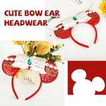 PALAY® Moana Princess Hairband Red Bow for Girls,Kids Hair Band with Mickey Ears,Birthday Party Hair Accessories Hairbands for Kids Girl Head Band Baby Girl Cute Mouse Ear Headband Party