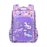 PALAY® Girls School Backpack Unicorn Cartoon Backpack Primary Bookbag Girls Backpack for School, Travel, Camping, Waterproof Burden-relief Backpack School Gift for Kids 5-10 Years Old