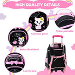 PALAY® School Bag for Girls Kids Luggage Trolley Backpack for Girls Travel Backpack for Elementary Preschool Students Detachable Wheel Stand Design Gift(42X32X18cm)