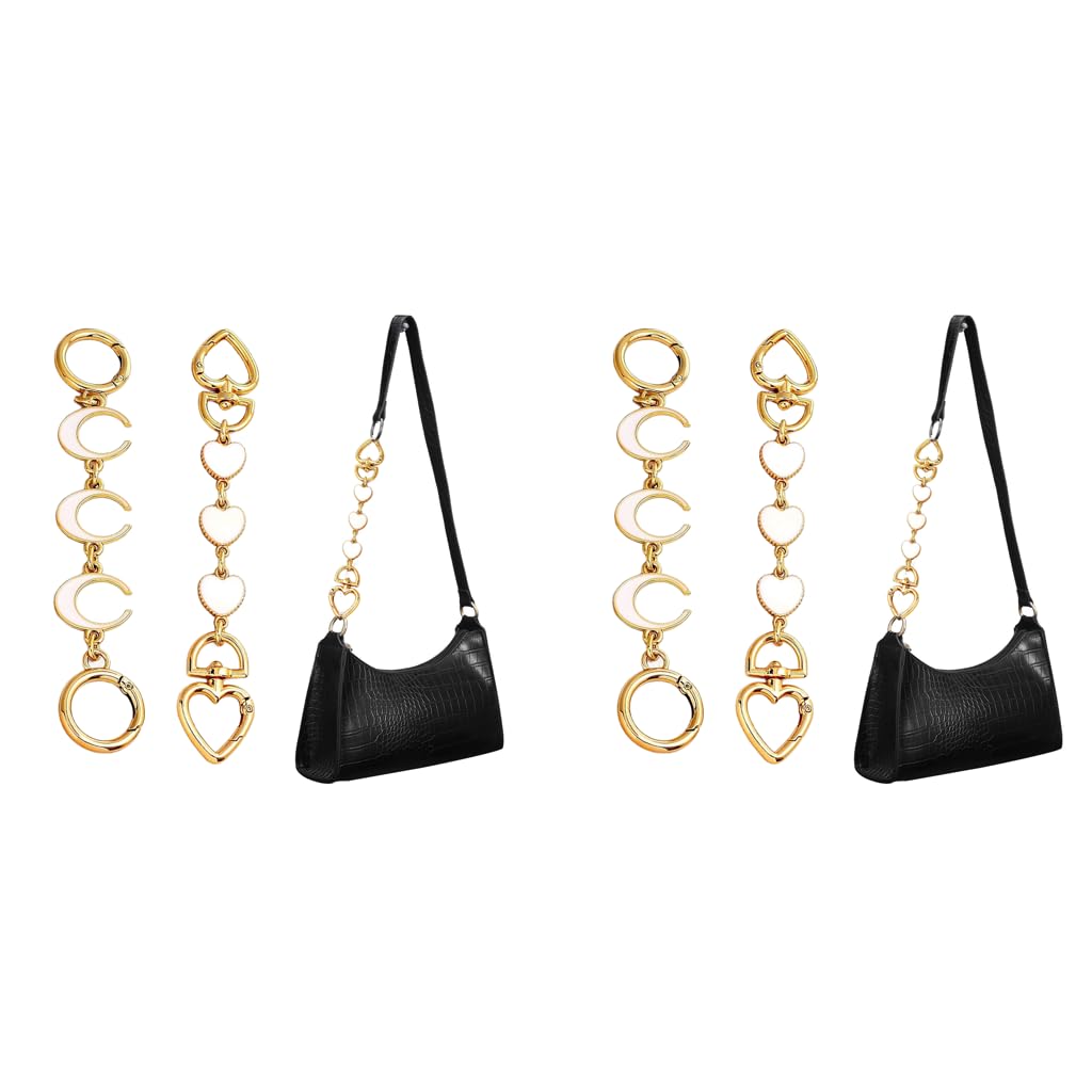 PALAY Bag Straps for Sling Purse with 6.1 in Extenders featuring Heart and Crescent Links