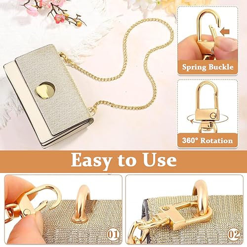 PALAY® Gold Purse Chain, 5PCS Crossbody Chain Strap, Gold Belt Chain, Chain Replacement Accessories, Purse Extender Strap for Crossbody Bags, Purses, Handbags - 5 Sizes