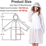 PALAY® 2Pcs Rain Ponchos for Adults Reusable, EVARaincoats with Hood for Women and Men Rain Ponchos for Camping, Hiking, Music Festival, Outdoor Activities (white)