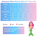 PALAY® Swimming Suit Mermaid Tail Swimming Suit for Girls Swimming Top and Brief, Mermaid Tail Suit Set of 3 Swimwear Bikini Suit for Girls 6-7 Years Old