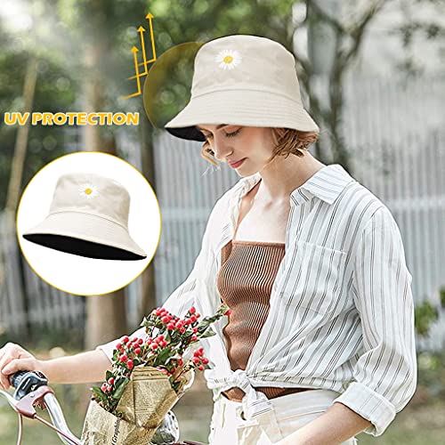 PALAY® Women Bucket Hat Foldable Cotton Sun Beach Hat Fisherman Hat Casual Outdoor Cap Lovely Bomber Hats For Women Men Boy Girl, Multi-Colour